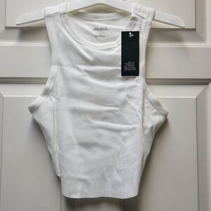 Set of 3 - Wild Fable White Cropped Tank Top Size Medium NEW